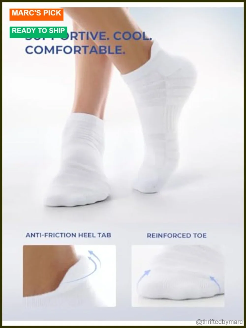 6 Pack Athletic Running Ankle Socks Cotton Low Cut Cushioned Anti-Blister